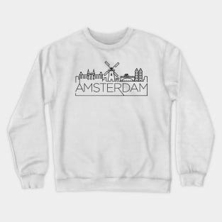 Amsterdam Skyline Line Art Crewneck Sweatshirt